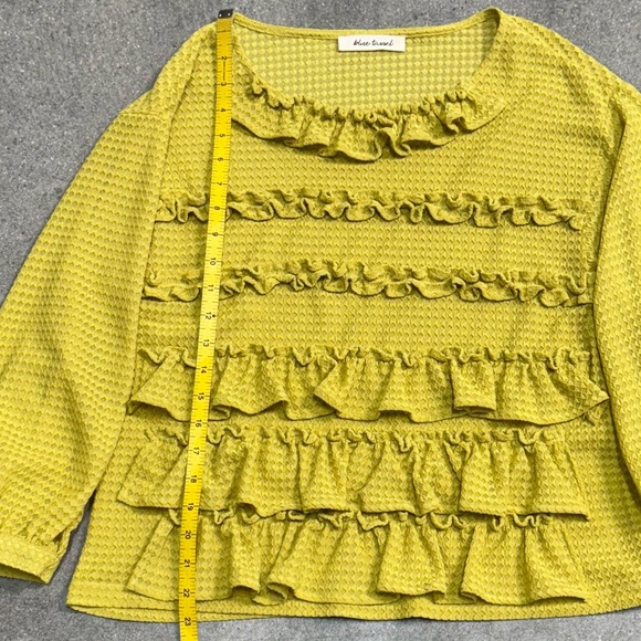 Yellow Ruffled Women's Top - Picture 3 of 8